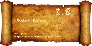 Kővári Bence névjegykártya
